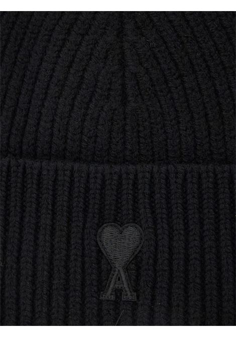 cappello beanie adc uomo nero AMI PARIS | UBO006.0180180